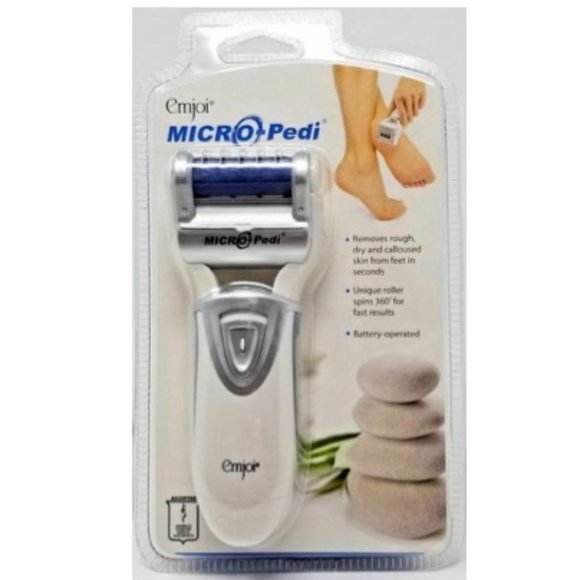 Emjoi Micro Pedi White Callus Remover with Extra Coarse Roller & Cleaning Brush - Picture 2 of 9